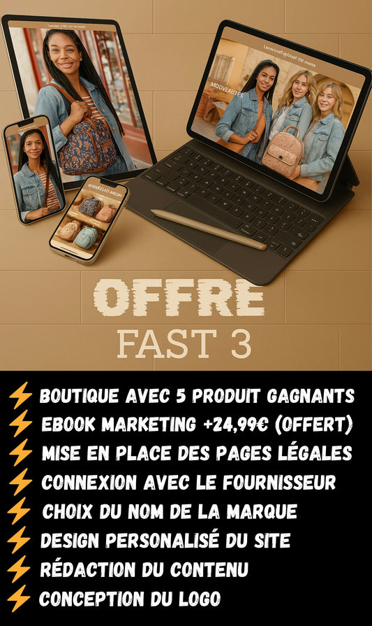 Offre FAST 3 : Site Shopify | 5 Produits Gagnants